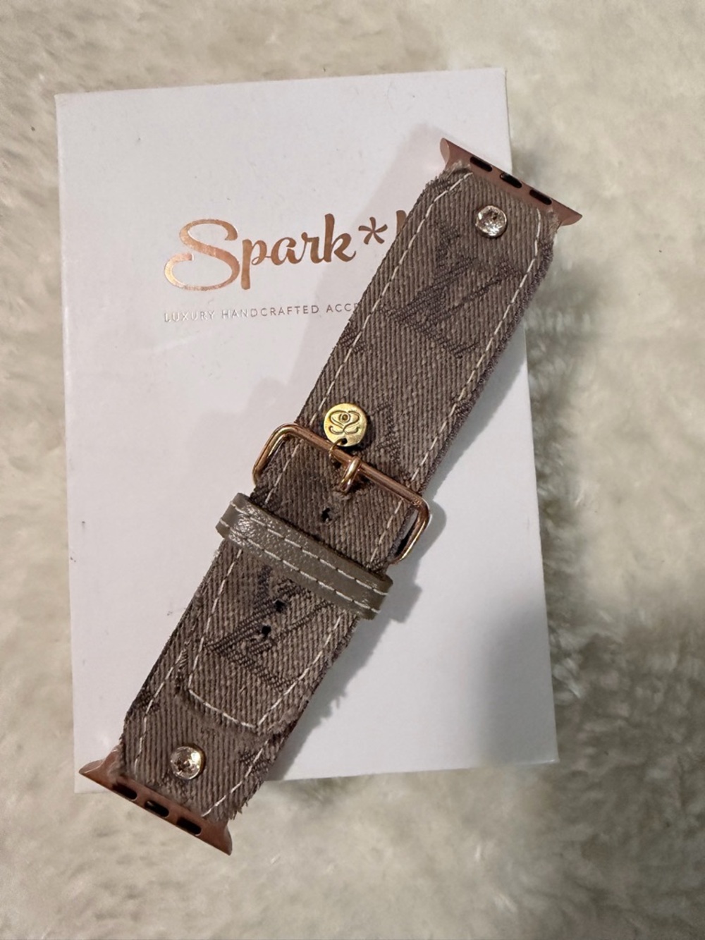 Spark* Luxury Handcrafted Gray Fabric Watch Band